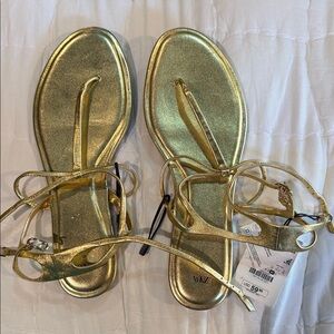 Zara Metallic Gold Women's Sandals